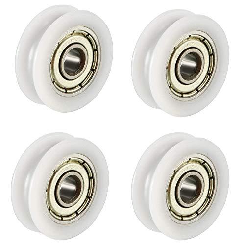 4 pezzi U scanalatura di guida cuscinetto ruota puleggia Sealed ferroviaria sfera Mobili 6 * 32 * 10mm 0.23 