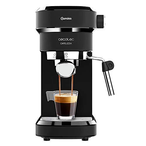 Cecotec Macchina da caffè espresso Cafelizzia 790 nera. Potenza 1350 W, Sistema di riscaldamento rapido, 20 barre di pressione, vaporizzatore regolabile, serbatoio dell'acqua da 1,2 litri