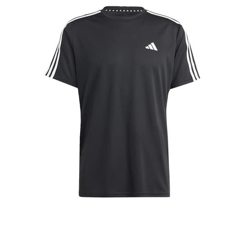 adidas Uomo Train Essentials 3-Stripes Training Tee, Black/White, M