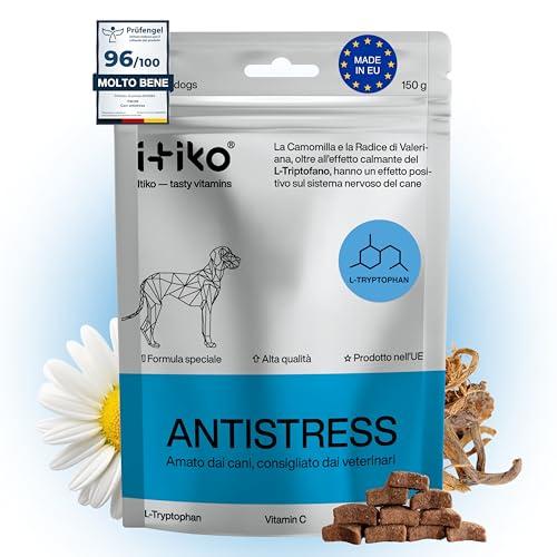 ITIKO Vitamine per Cani | Delizioso Integratore Alimentare Calmante per cani | Sedativo Naturale per Cani | Migliora il Sistema Nervoso, L-Triptofano, Valeriana per Cani | Alternativa per Zylkene Cane