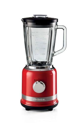 Ariete 585 Frullatore Moderna Rosso - 1000 W - Capacità Tazza Vetro 1,5 L - 4 Velocità - 4 lame