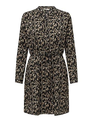 ONLY Onlcory L/S V-Neck Tunic Wvn Noos, Vestito Donna, Nero (Black/AOP: Cora Graphic), L