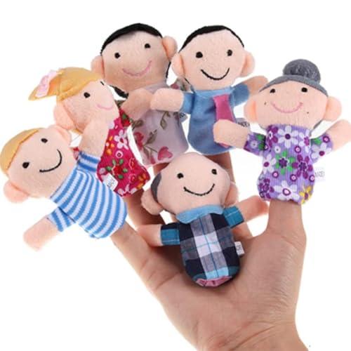 ZEPIQOR 6 Pcs Bambole da dito regalo di compleanno per bambini, set di peluche per ragazzi e ragazze, regalo per Natale, Pasqua e feste per bambini（membri della famiglia）