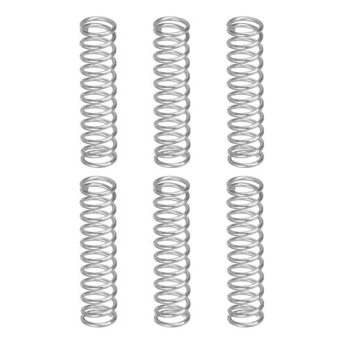 QUARKZMAN 6pz Molle a Compressione, Diametro Filo 1mm x OD 8mm x Lunghezza 40mm Molla Estensione Acciaio Inossidabile 304 Molle Pressione Penna Sfera per Riparazioni Domestiche, Argento