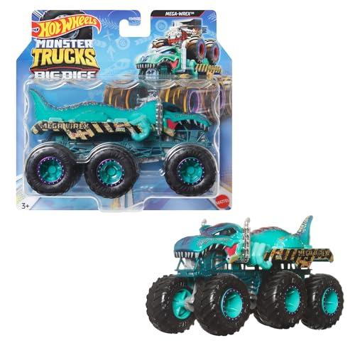 Hot Wheels Monster Trucks - Grandi Tir, camion die-cast in scala 1:64 con 6 ruote, può trasportare o trainare altri veicoli, giocattolo per bambini, 3+ anni, HWN86, Modelli Assortiti