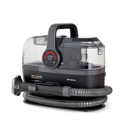 Ariete 2484 Spot Cleaner Steam PRO 5in1, Lavatappeti e pulitore a vapore, Elimina macchie da interni Auto, Divani, Moquette, Materassi, tappeti, 1800W, 3 modalità di pulizia, Elevata potenza aspirante