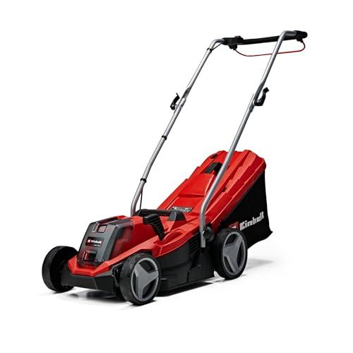 Einhell GE-CM 18/33 Li - Kit (1x4,0Ah) Tagliaerba a batteria Power X-Change (18 V, 4,0 Ah, taglio 33 cm, raccolta 30 L, ruote ant. 150 mm, post. 180 mm, incl. batteria da 4 Ah e caricabatteria)