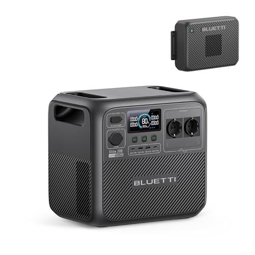 BLUETTI Elite 200 V2 stazione di alimentazione portatile & Charger 2, 2073,6 Wh LiFePO₄, 4 prese AC, ricarica in 2,4 h in auto, ideale per campeggio, off-grid e blackout