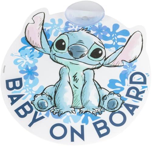 Tataway Baby On Board Stitch - Cartello Auto con Ventosa - Design Disney Adorabile - Sicurezza per il Tuo Bambino