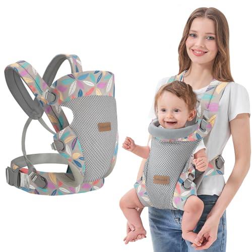 IULONEE Baby Carrier Cinturino per Bambini Ergonomico Marsupio Neonati Portare il Bambino Cinghie Regolabili Porta Bebè per Baby 3-36 Mesi Blu