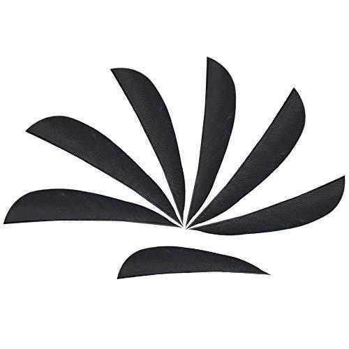 ZSHJG 50pcs Piume di Freccia Fletches 3 Pollici Natural Piuma Fletching Ala Destra per la Caccia Fai da Te Frecce di Carbonio (Nero)