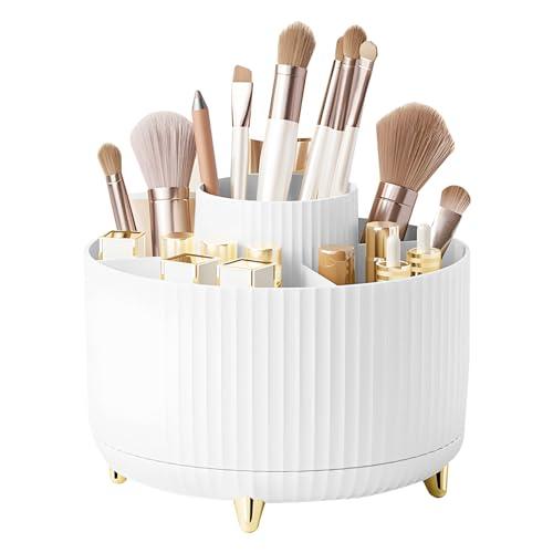Maxentico Organizer Trucchi, Make Up Portatrucchi Organizzatore Rotante a 360°, Grande Skincare Porta Trucchi Pennelli da Trucco Contenitori, Bagno Makeup Contenitore Girevole Cosmetici