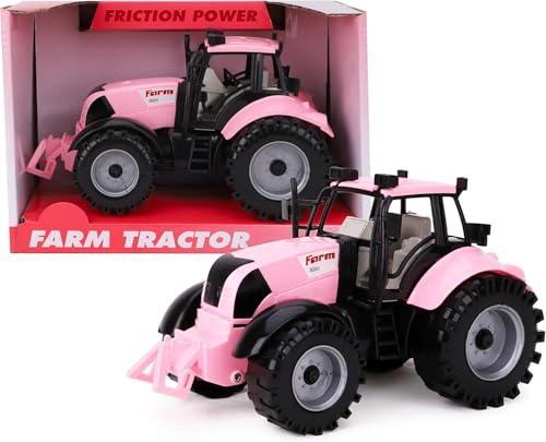Toyland® Trattore agricolo motorizzato con apertura a tazza - Disponibile in rosa, blu, rosso e verde (rosa)