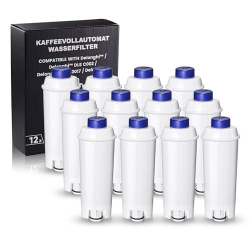 Mutital Filtro da caffè di ricambio per DeLonghi DLSC002, SER3017 e 5513292811 - Incluse Le Versioni di ECAM, Esam, Serie ETAM Cura e Protezione per le Macchine da Caffè (12 pezzi)