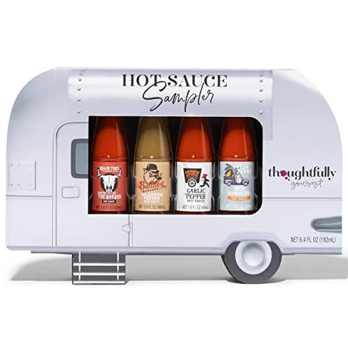 Thoughtfully Gourmet, Set di 4 Salse Piccanti al Peperoncino - Confezione Regalo - 48 g ciascuna