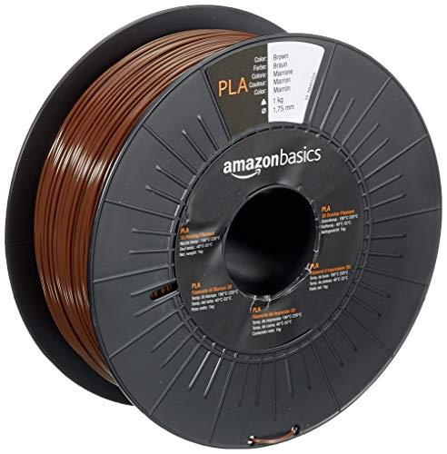 Amazon Basics - Filamento per stampanti 3D, in polilattato (PLA), 1.75 mm, marrone, 1 kg per bobina