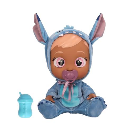 Cry Babies Disney Stitch, Bambole Ispirata a Stitch, Vestita con l'Iconico Pigiama Blu, Piange Lacrime Vere, Suoni Realistici di Bebè, Bambini dai 18 Mesi in su