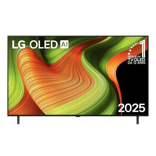 LG OLED AI B5 TV 55 pollici, Smart TV 4K, Processore α8 Gen2, webOS con AI, Dolby Vision e Atmos, Gaming con VRR, GSYNC e FreeSync 4K@120Hz, 4 HDMI 2.1, Alexa, OLED55B56LA 2025