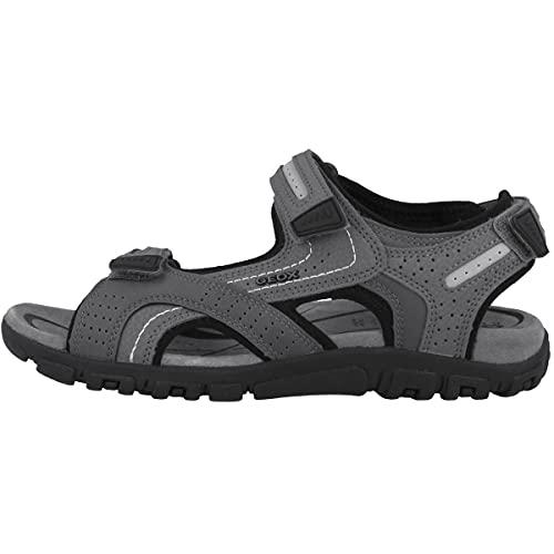 Geox Uomo Sandal Strada D, Sandali Uomo, Grigio Stone Lt Grey, 42 EU