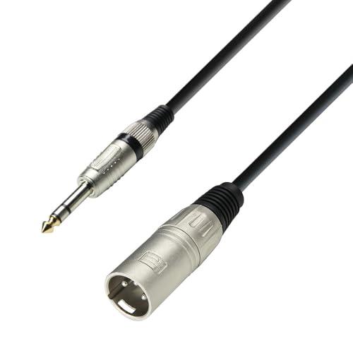 Adam Hall Cables 3 STARS BMV 0300 - Cavo Microfono XLR maschio a Jack stereo da 6,3 mm 3 m
