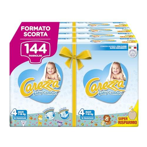 Carezza Baby Comfort Maxi | Taglia 4 (7-18 kg) | 144 pannolini