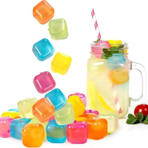 Set 20 Cubetti di Ghiaccio Riutilizzabili Colorati – BPA Free e Atossici – Per Bevande, Cocktail, Picnic, Feste e Compleanni – Alternativa Ecologica al Ghiaccio Tradizionale – Facili da Pulire