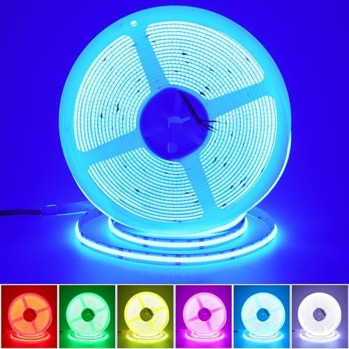 JOYLIT 10M RGB COB Striscia LED 24V 840LEDs/M Alta Densità Senza Punti 14W/M Super Luminosa IP20 Interno Flessibile Multicolore Nastri Luce per Commercio, Casa, Feste (Solo Strip LED)