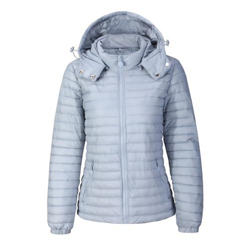 TONY BACKER Piumino Donna 100 Grammi Mezza Stagione Avvitato Trapuntato con Cappuccio Rimovibile DG004