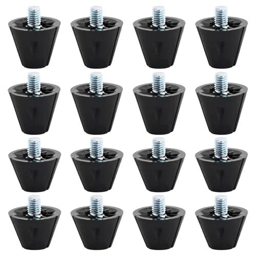 Tacchetti di ricambio per scarpe da calcio, 16 pezzi, da calcio, in nylon, con testa in metallo, antiscivolo, 13 mm/16 mm, larghezza vite 5 mm, colore nero