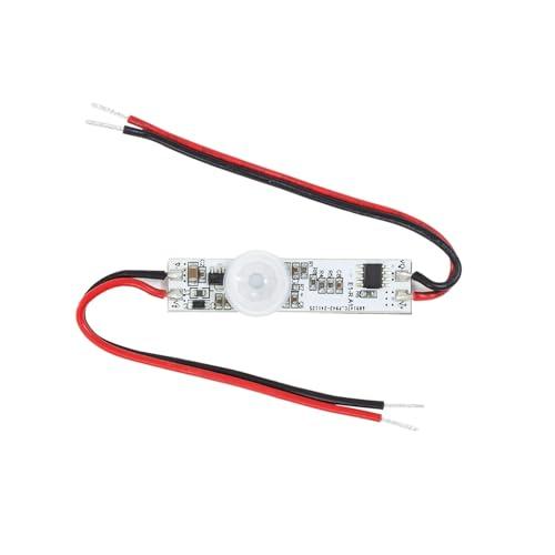 LEDKIA LIGHTING - Mini Sensore di Movimento PIR 120º | Per Striscia LED Monocolore 12/24V DC | Spegnimento Automatico Dopo 30s | Installazione Interna IP20, Bianco