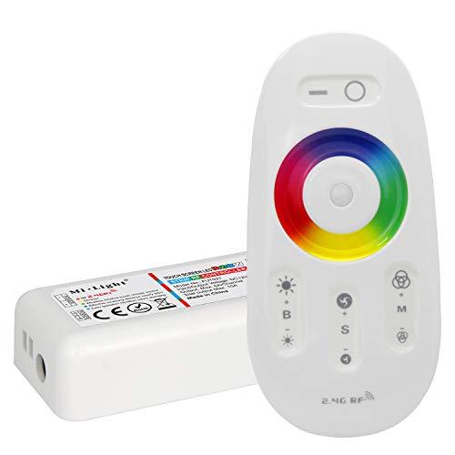 LIGHTEU®, telecomando LED da 2,4 GHz e controller RF per strisce LED RGBW (RGB+bianco), Miboxer fut027