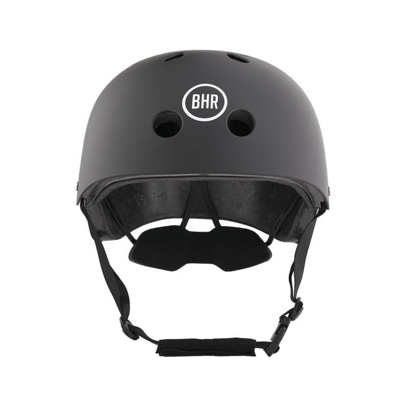 Casco per Monopattino e Scooter Elettrici BHR 837 URBAN - Casco per la Città Omologato CE per Ragazzi e Adulti - Casco per Bicicletta, MTB, BMX, Skateboard, Pattinaggio - Nero Opaco, M