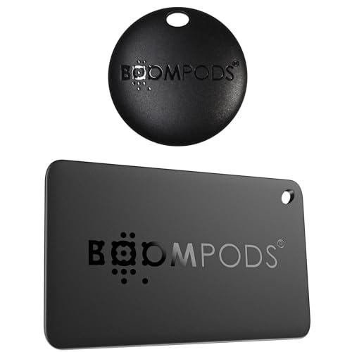 Boompods Boomtag & Card Bundle - Localizzatore Tag Compatibile con Apple Find My, Carta di Tracker Impermeabile, Mini Dispositivo di Tracciamento per Portafoglio, Borse, Chiavi e Bambini