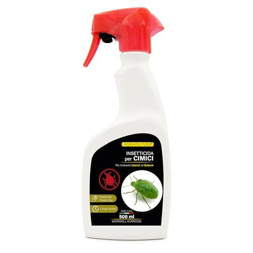 AGRI-CULTURA® - Insetticida Cimici Pronto Uso 500 ML【Azione Rapida】| Repellente Cimici a Lunga Durata | Elimina insetti striscianti | Insetticida Per Ambienti Interni ed Esterni.