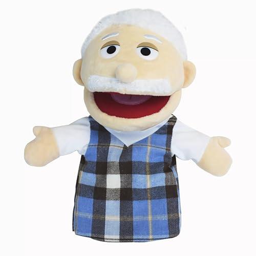 LOMTRATS Marionette a mano per bambini,Include nonno,nonna,papà,mamma,figlia,figlio con bocche aperte mobili,perfette per raccontare storie,insegnare,regali di compleanno,1Pcs