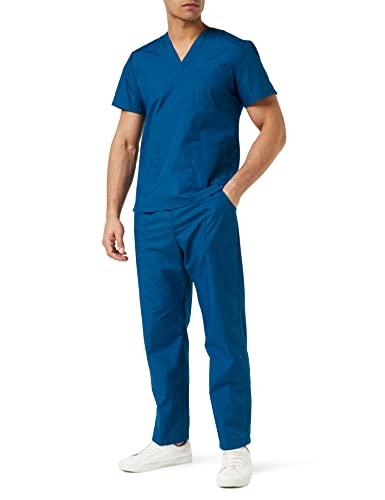 MISEMIYA - Uniformi Unisex Set Camice – Uniforme Medica con Maglia e Pantaloni Uniformi Mediche Camice Uniformi sanitarie - Ref.6801-6802 - Medium, Blu Marino 68