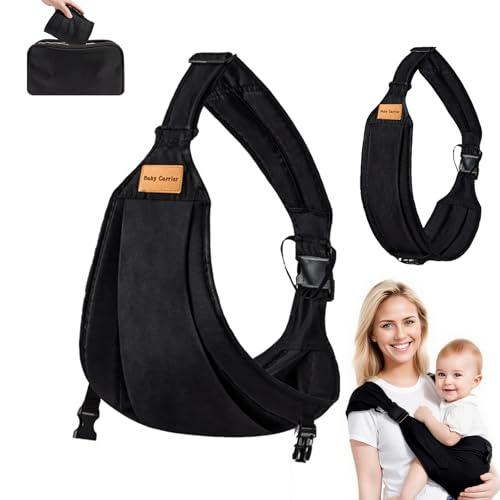 Laterale Fascia Neonato, Fascia Porta Bebe Regolabile, Traspirante Portatile Ergonomico Marsupio Neonato, Baby Carrier per 0-36 Mesi, Capacità di Carico Massima di 20 Kg (Versione in tessuto)
