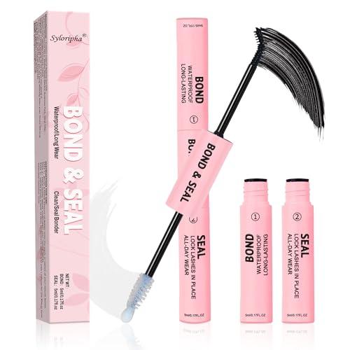 Syloripha Adesivo per Ciglia,Colla per Ciglia e Sigillante,Adatto per Innesto di Ciglia fai da te Singolo Cluster,Lash Bond e Seal 2-in-1 Forte Styling,Adesivo per Ciglia Impermeabile Uso Domestico