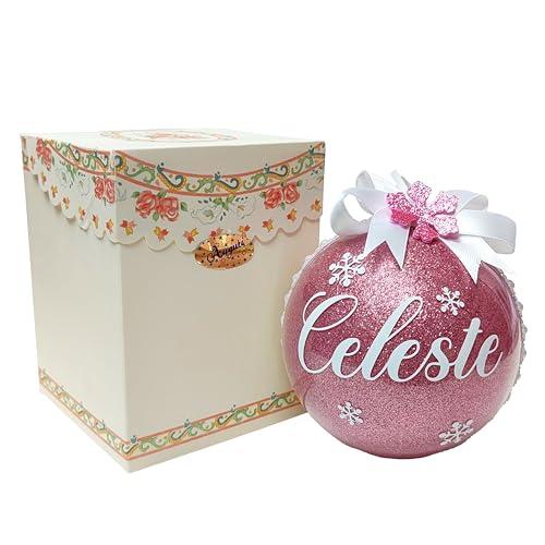 PALLINA NATALE PERSONALIZZATA 10 cm | PALLINA NATALE PERSONALIZZATA NOME | PALLA NATALIZIA ALBERO NATALE | DEDICA PERSONALIZZABILE ASPETTANDO TE | DECORAZIONE IL MIO PRIMO NATALE