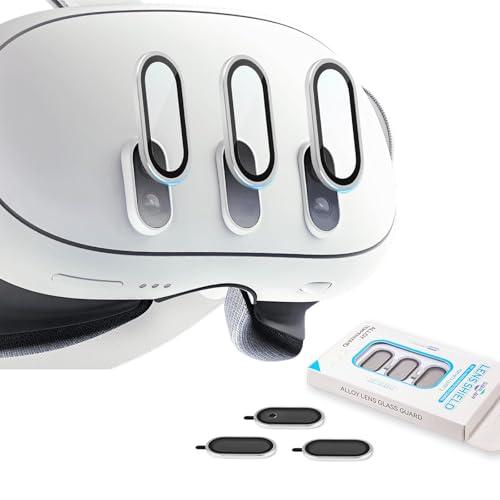 Protezione per Lenti Compatibile con Oculus Meta Quest 3, Vetro Temperato con Durezza 9H, Telaio in Lega, Copertura Antigraffio, Compatibile con Custodia, Protezione Lenti ad Alta Definizione