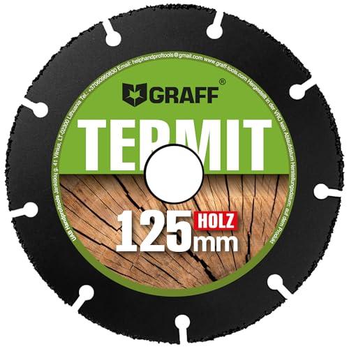 GRAFF Termit 125mm Mola da Taglio per Legno e Plastica Laminato - Carbide Multi Wheel per Smerigliatrice Angolare - Disco da Taglio Legno 125 mm