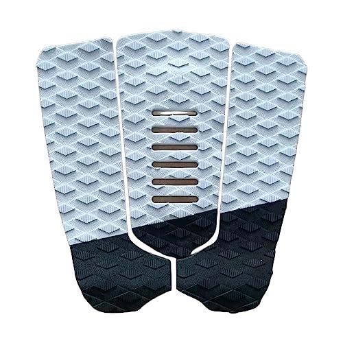 rockible 3Pcs Tavola da Surf Traction Pad Tail Pad Deck Pad Deck per Boat Longboard Kayak, Nero Bianco 31x30cm