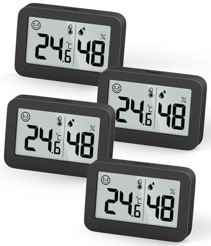 DOOMAY Mini igrometro Termometro da Interno, Misuratore di umidità Digitale con Pulsante di Commutazione Celsius Fahrenheit, Misuratore di umidità Monitor della Temperatura per Cameretta（4,5cm）
