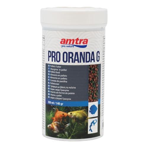Amtra Pro Oranda Gran 250 ml - Mangime completo in granuli per pesci rossi, Orifiamma e affini, per acqua dolce e salata