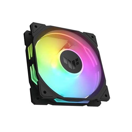 ASUS TUF GAMING TR120 FAN ARGB BLACK Ventola Case, Spessore 28 mm, Pressione Statica 3,3 mm H2O con Flusso d'aria Elevato, Design Doppio Strato 16 LED RGB, 1 pezzo, Nero