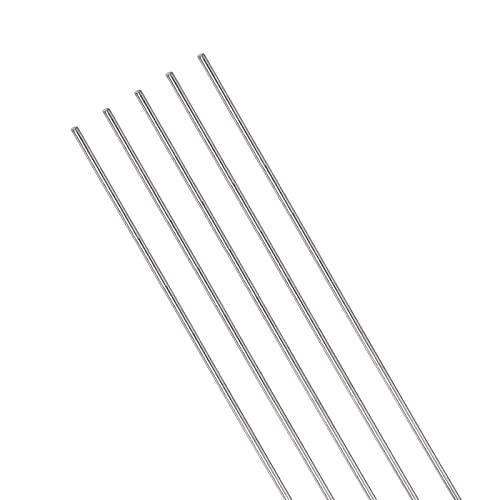QUARKZMAN 300mm x 2,5mm Inossidabile Acciaio 304 x 5pz Aste di Acciaio Inox Lineare Albero Metrico Rotondo Barra Asta Terra Stock per Bricolage Fai-Da-Te