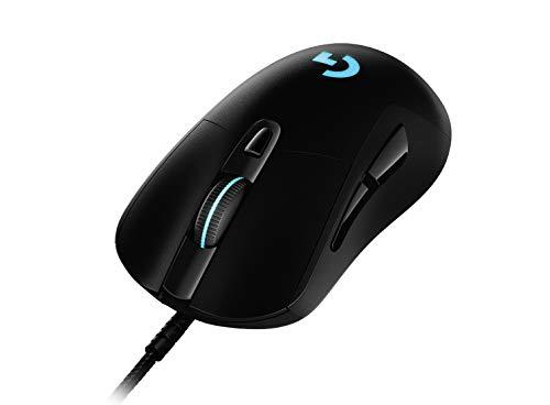 Logitech G403 Mouse Gaming, Sensore HERO 25K, LIGHTSYNC RGB, Leggero 87 g + 10 g Opzionale, 25.600 DPI, Impugnature Laterali in Gomma, PC/Mac - Nero