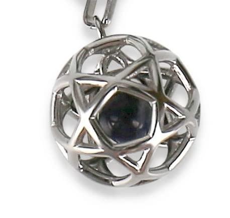 Pentasfera Acciaio con Sodalite all'interno (genesa crystal)