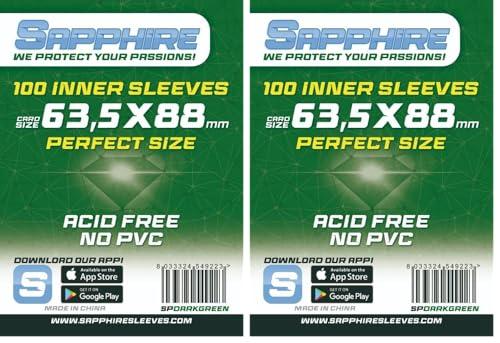 Red Glove - 100 Sapphire Sleeves Dark Green 63,5 x 88 Perfect Fit SPDARKGREEN