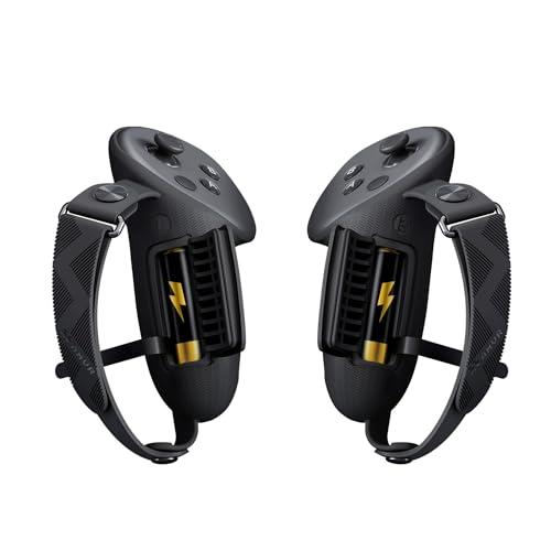 AMVR Controller Strap Grips Cover Compatibile con Meta/Oculus Quest 3S/Quest 3 accessori, Batteria Apertura Cover, Silicone Protezione con Cinturini Nocche (non per il dock di ricarica)